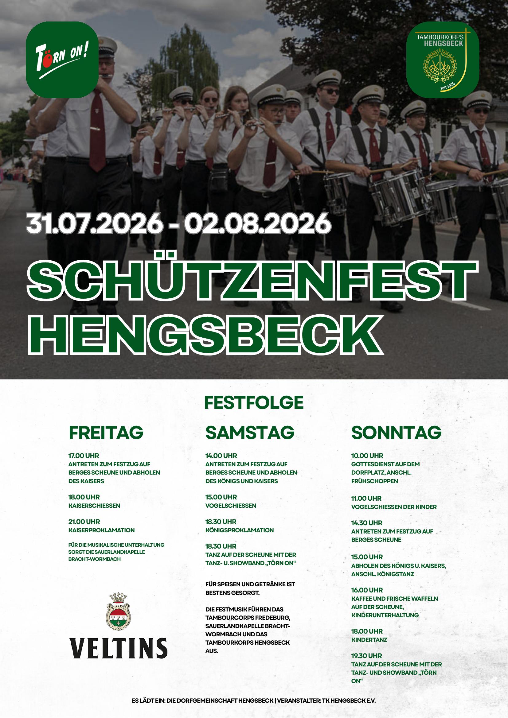 Plakat Schützenfest Hengsbeck 2026